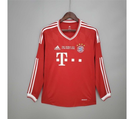 Bayern Munich 13/14 Home Red Long Sleeve Soccer Jersey